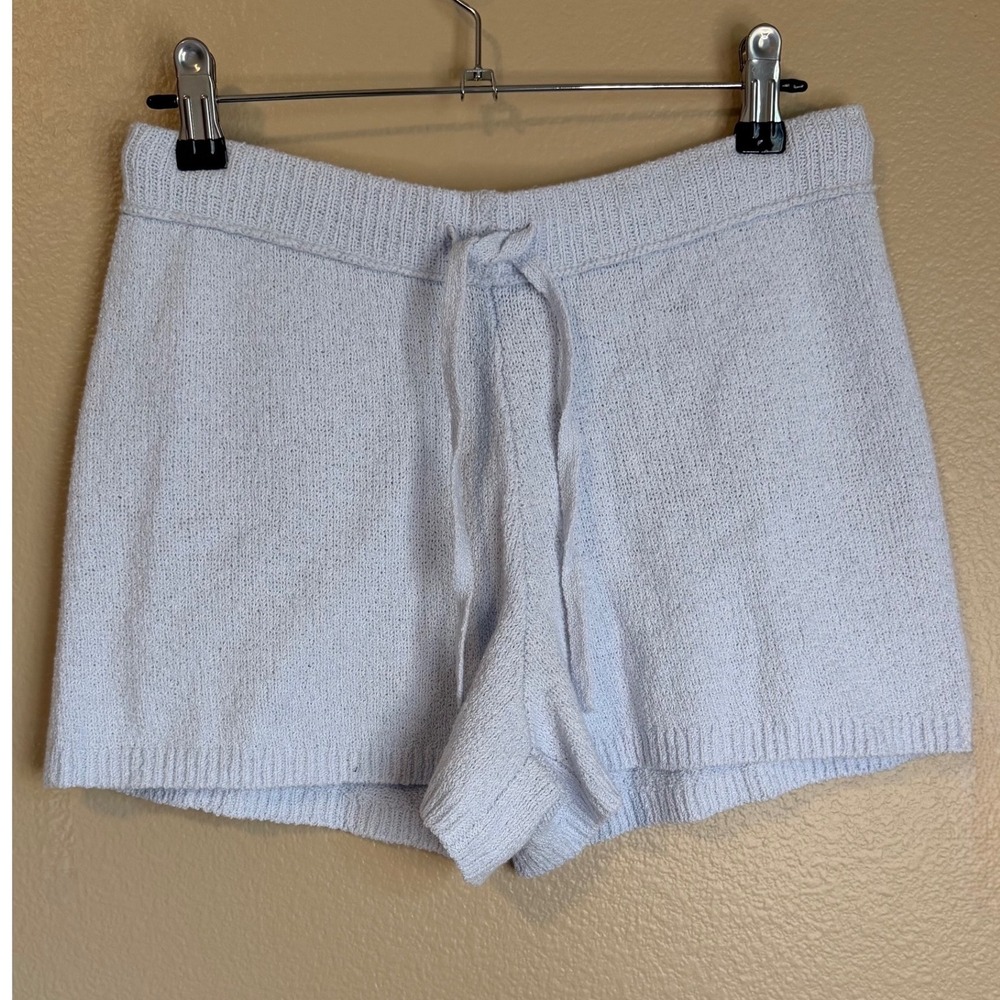 Aerie Womans Light Blue Knit Lounge Shorts Drawstring Cotton Blend XS NWT